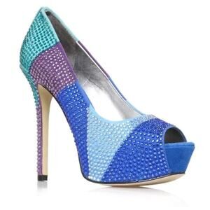 Enzo Angiolini Pumps Etonell Stiletto Rhinestone Peep Toe
